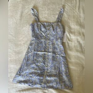 Cotton Candy La Blue Ditsy Floral mini dress